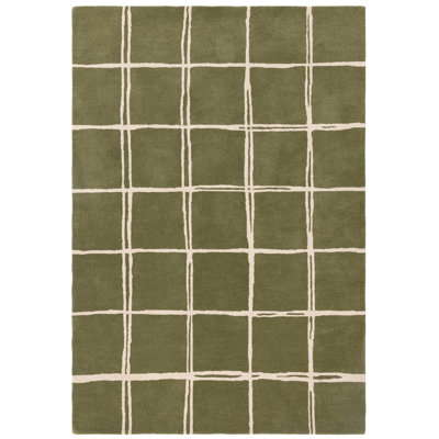 Krauss Rectangle Geometric Wool Hand Woven Dhurrie