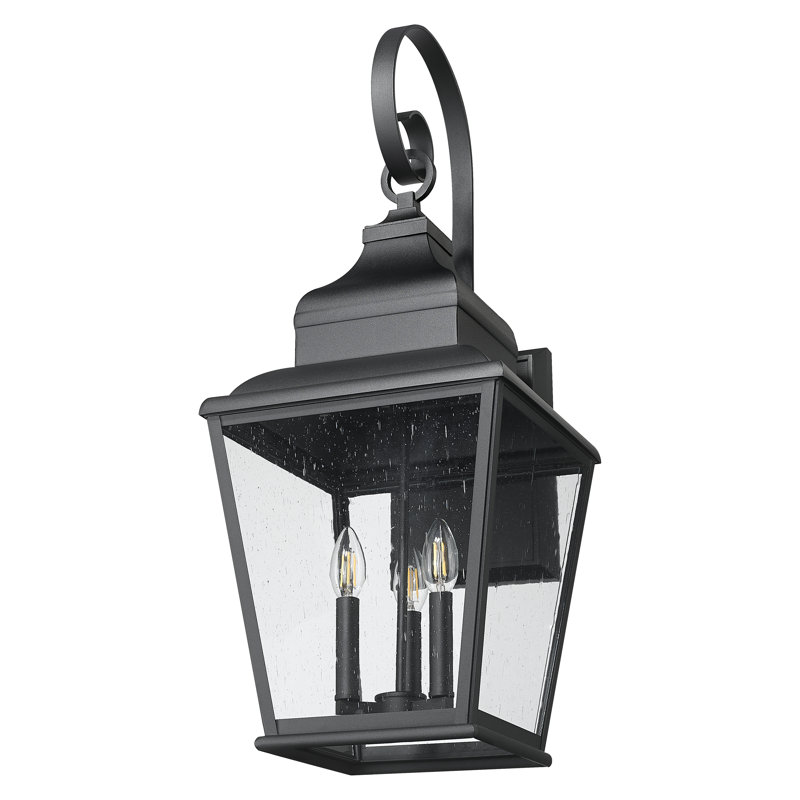 Raphael 30.5 inch Sand Black 3 Light Outdoor Wall Light, 30.5