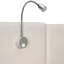 Grand lit tapissier beige avec rangement latéral, lit gigogne et lampes de lecture, tête de lit escamotable-1515646407