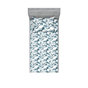 Ivoire / motif floral bleu ardoise
