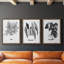 B&W d'intérieur plante IV - ensemble de 3 reproductions d'art sur toile-846870211-846870220