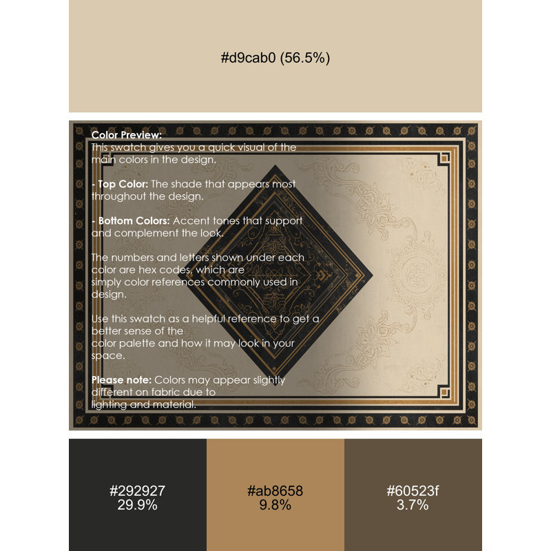 Tapis oriental classique lavable à la machine en beige - Reliure beige, 4 x 6
