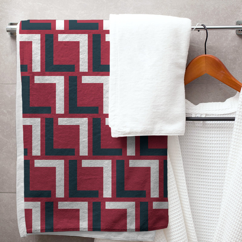 Serviette de bain, Battle Red/Deep Steel Blue/White