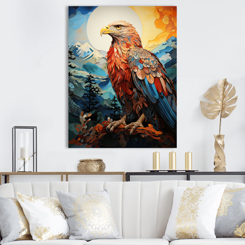«Native Eagle Spirit of Thunderbird» sur toile, Toile tendue, H 20 po x l 12 po x P 1 po