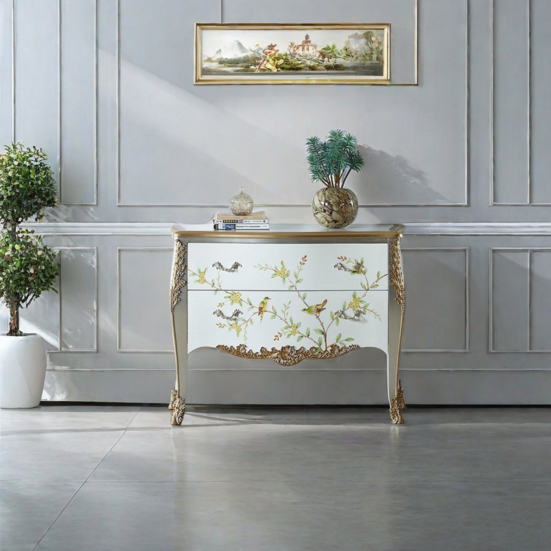 Hand-Painted Drawer Storage Cabinet