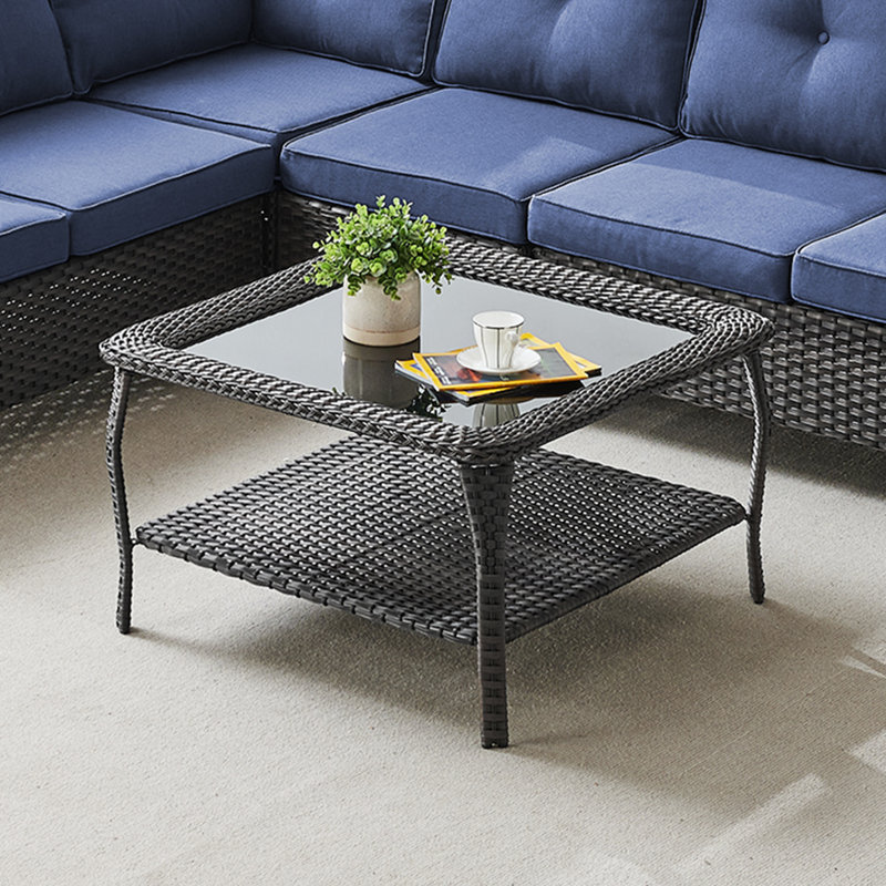 Schutt Square Metal Outdoor Coffee Table , 35'' in. W 35'' in. D, Gray
