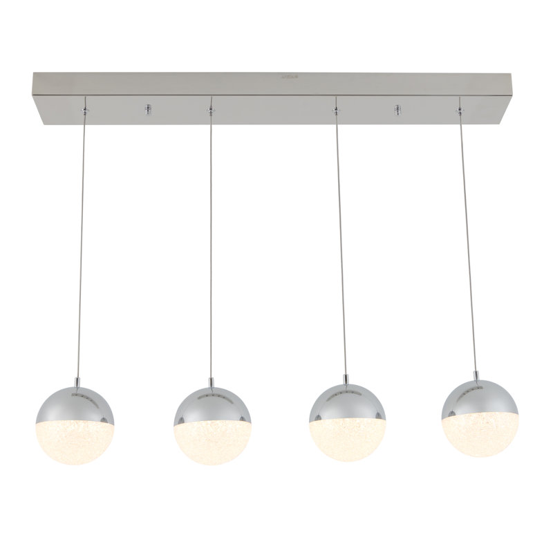 Sparkle Chrome 4-Light LED Globe Pendant