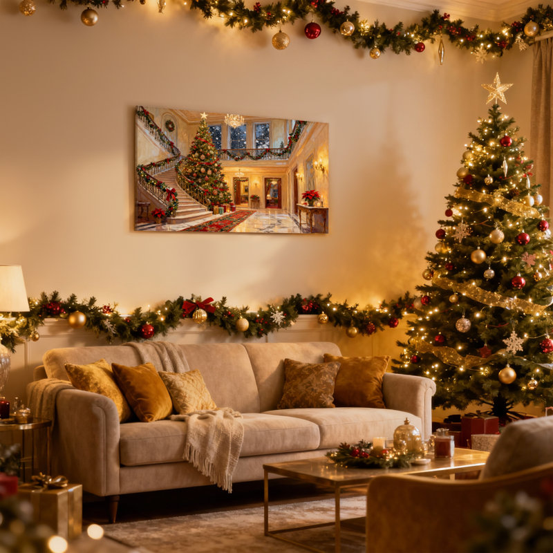 Ensemble de 3 impressions sur toile, décorations d'arbre de Noël, H 12 po x l 18 po