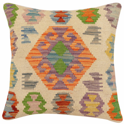 100% Wool Throw Square Pillow Cover & Insert