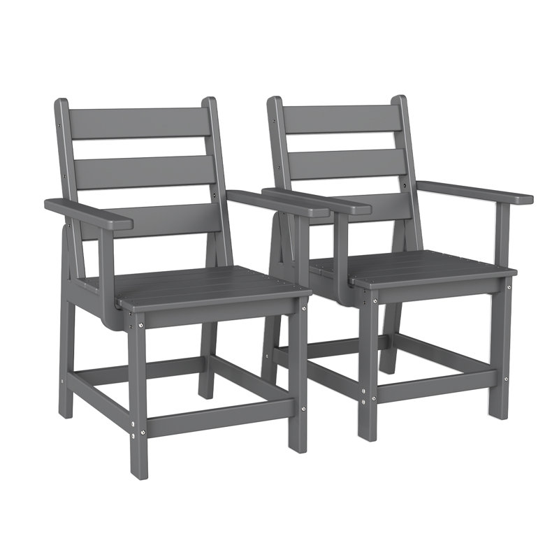 Ensemble de 2 chaises d'extérieur en PEHD, Gris
