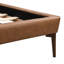 Lit à panneaux en similicuir brun et gris de taille double, support confortable avec coussin ergonomique, 2 lumières à DEL sur la tête de lit, pieds moyens, structure en bois et en métal sans sommier,