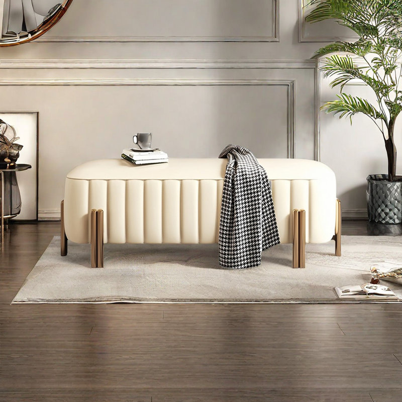 Banc de rangement Jakorie, H 16,14 po x l 47,24 po x P 18,11 po