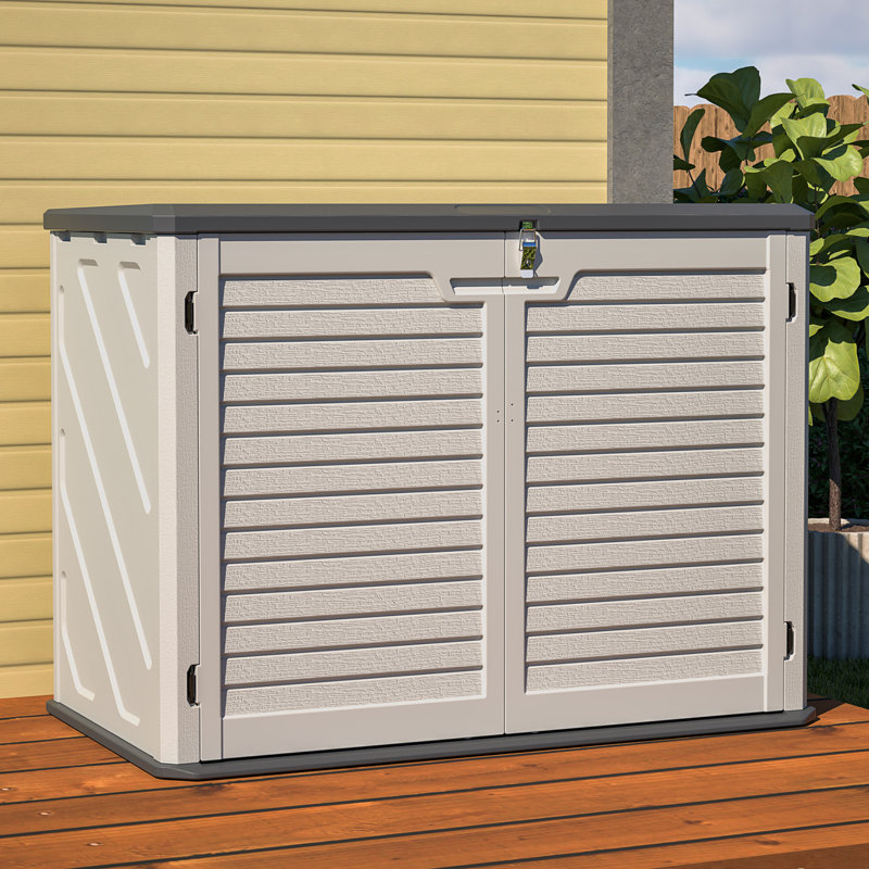 Horizontal Storage Shed With Removable Shelf