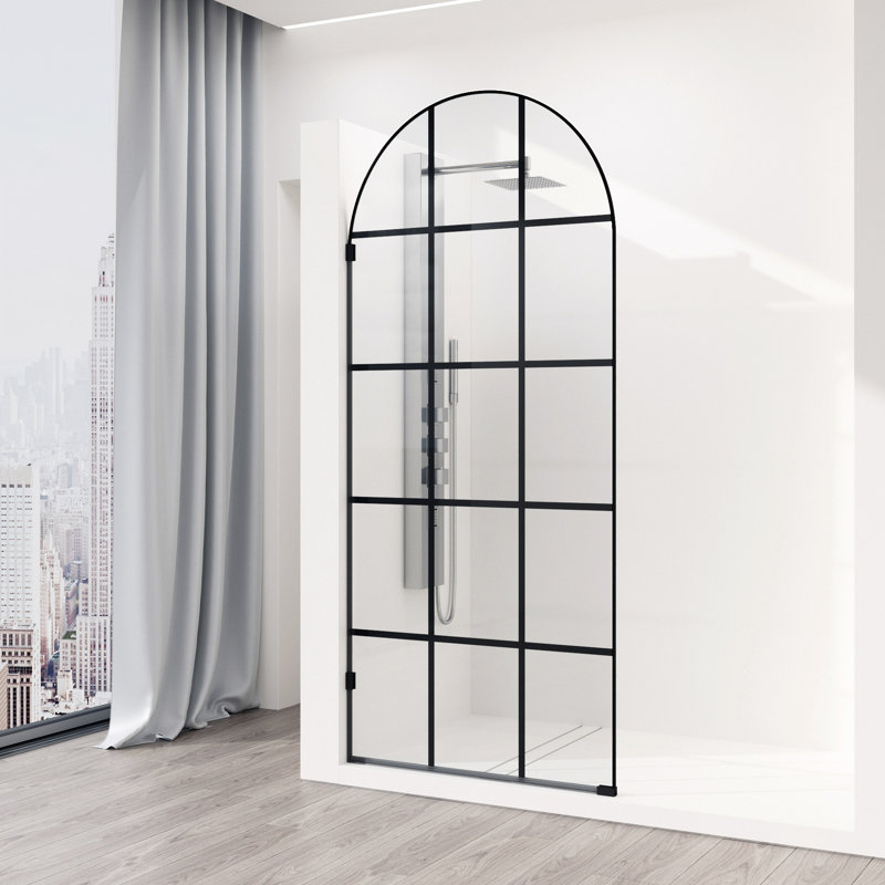 Écran de douche à cadre fixe l 34 "x H 78" avec grille 3/8 "Arden