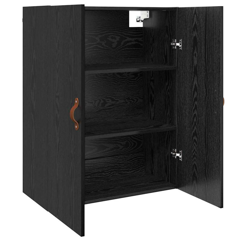 Wall Cabinet Wall-mounted Engineered Wood Mounted Storage Space-Saving, Black