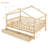 Full Size Wooden House Bed With Two Drawers, Natural-1219482584