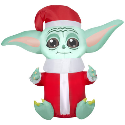Christmas Inflatable Grogu in Santa Suit