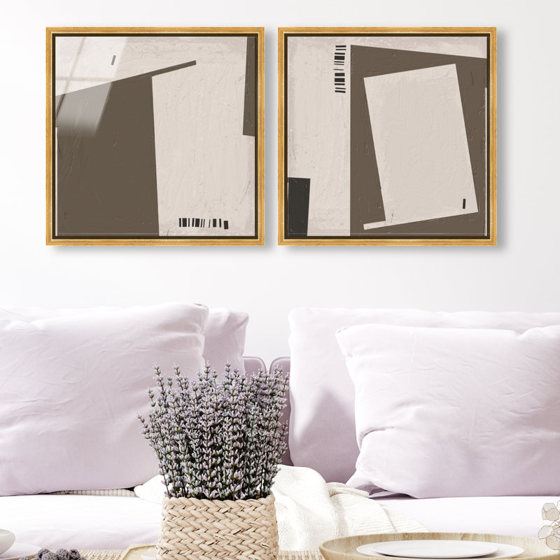 Structural Set High-Gloss Frameless Acrylic Glass Wall Art Abstract Print by Oliver Gal, Ready to Hang, 12 x 12, 17"H x 17"W
