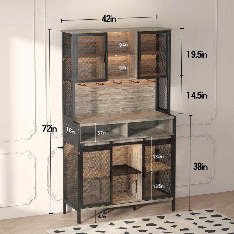 Guitterez 71'' Kitchen Pantry, Gray