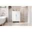 Meuble-lavabo 24 po avec lavabo supérieur, armoire de rangement moderne avec 2 portes à fermeture douce et tablette réglable, structure en bois massif-123654680-123654679