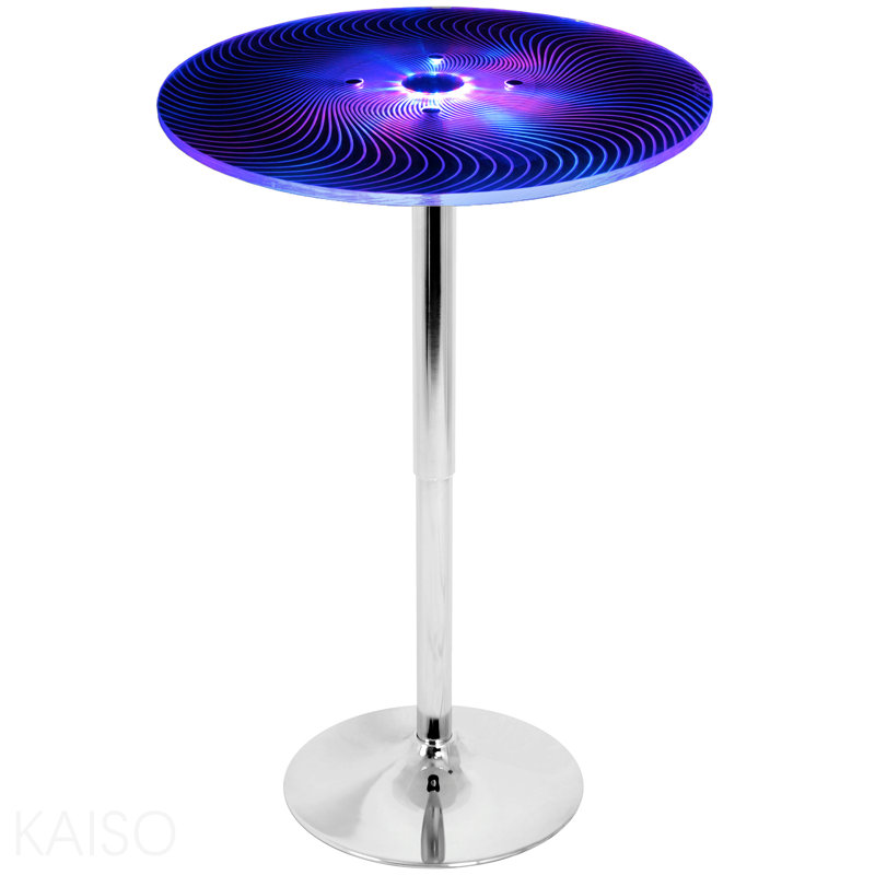 Contemporary Light Up Adjustable Bar Table