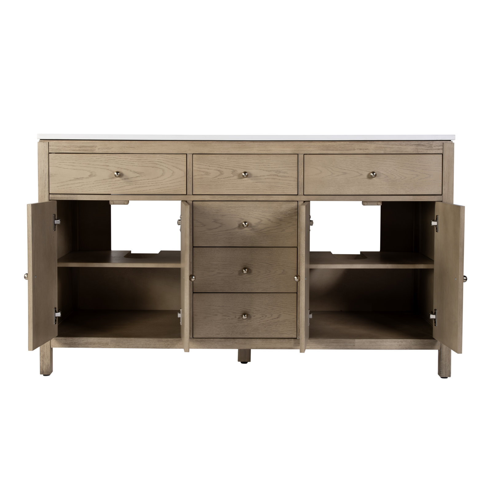 Celine 60" Acacia Double Bathroom Vanity, Brown