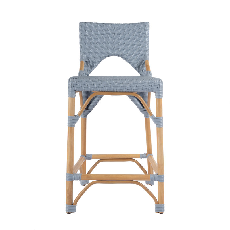 Creanly Rattan  Counter Stool, Blue