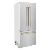 ZLINE 36" 19.6 cu. ft. Built-In 3-Door French Door Refrigerator with Internal Water and Ice Dispenser