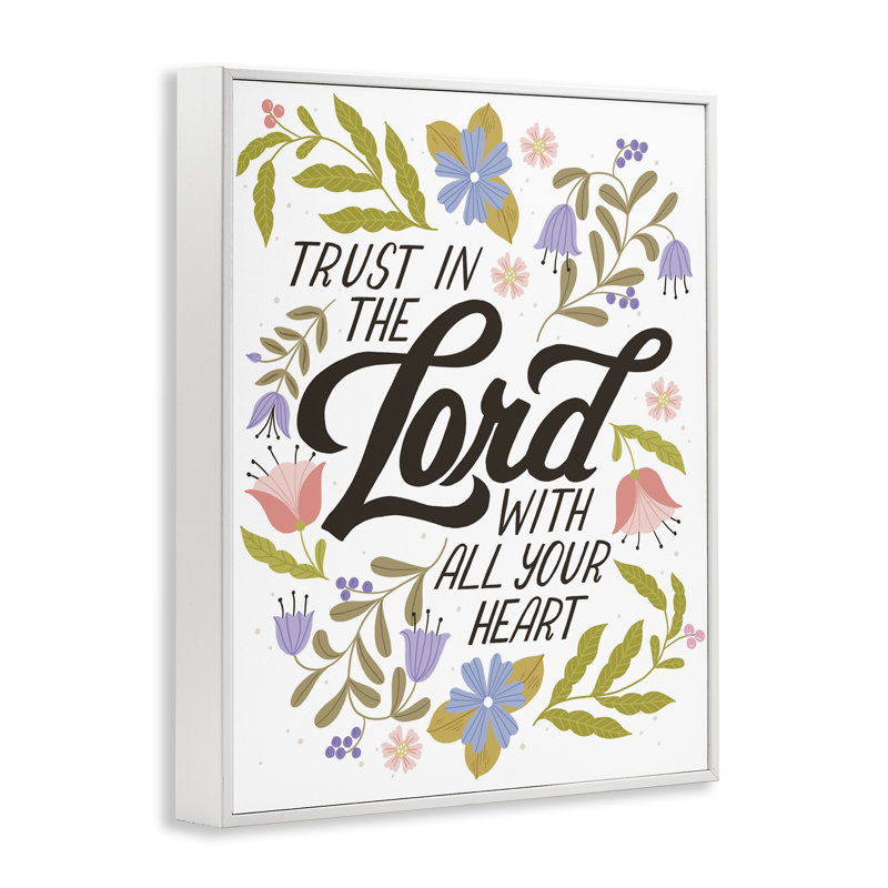 «Trust In The Lord Proverb», art giclée par Muffin Grayson, H 20 po x l 16 po, Estampe numérique encadrée blanc bord de mer