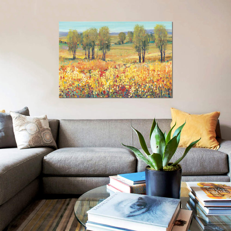 «Golden Fields I», reproduction de photo sur toile, H 26 po x l 40 po x P 1,5 po, Toile tendue, Pas de tapis