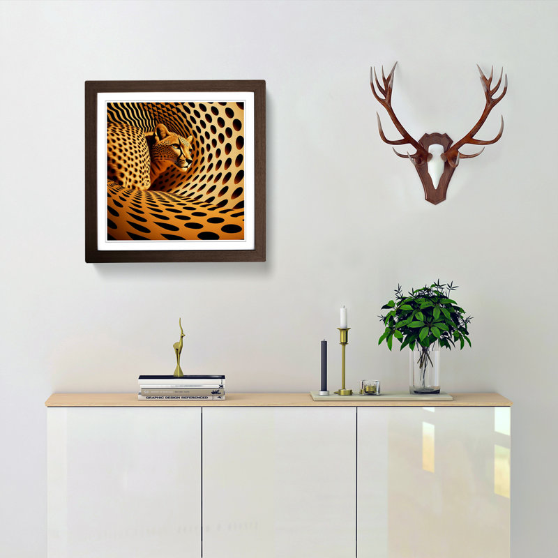 Cheetah Op Art - Framed Print, Walnut