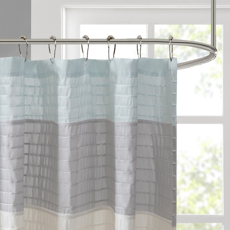 Rideau de douche en soie synthétique, Turquoise