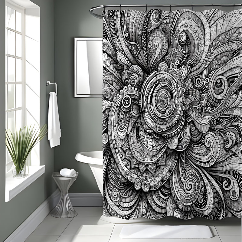 Harriett Abstract Shower Curtain, 72"H x 70"W