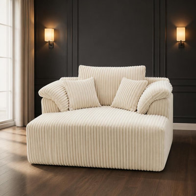 Méridienne surdimensionnée pour l'intérieur, canapé-lit rembourré en velours côtelé, canapé-lit à siège profond et fauteuil de lecture, fauteuil moelleux de style nuage