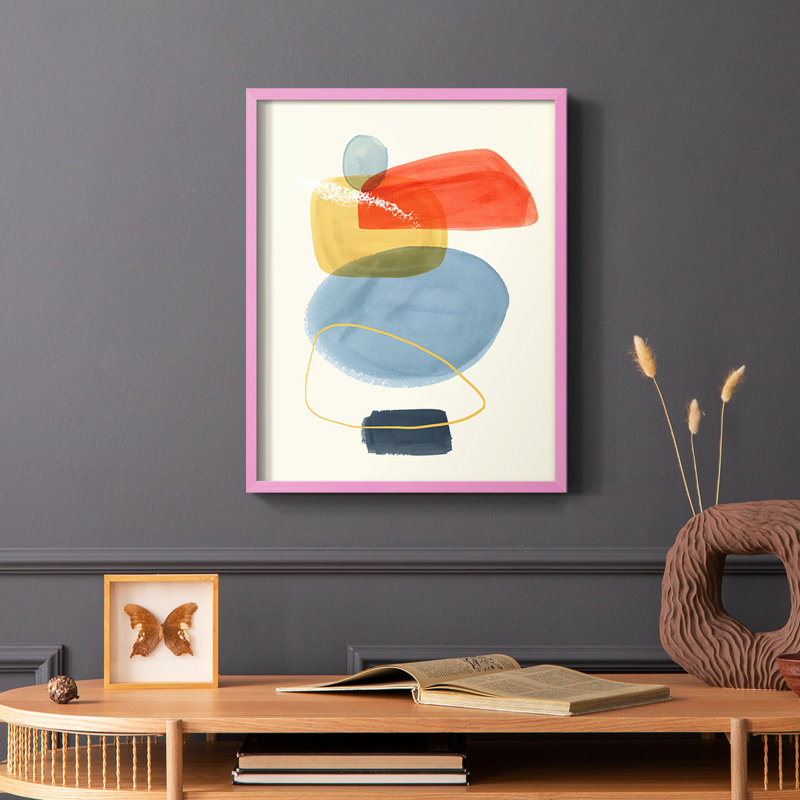 «Bright Color Bundle I», reproduction encadrée - bois massif, H 10 po x l 8 po, Rose