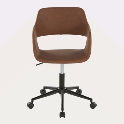 Chaise de travail contemporaine en métal et similicuir