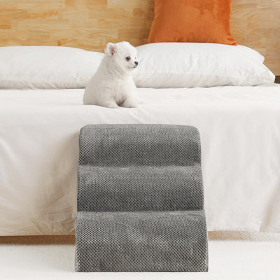 Rampe d'escalier pour chien pour canapé-lit, marchepied pour animal très large avec housse en tissu imperméable et antidérapante durable, pente pour chien adaptée, 3 niveaux