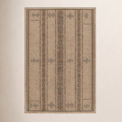 Ava Brown Beige Geometric Outdoor Rug