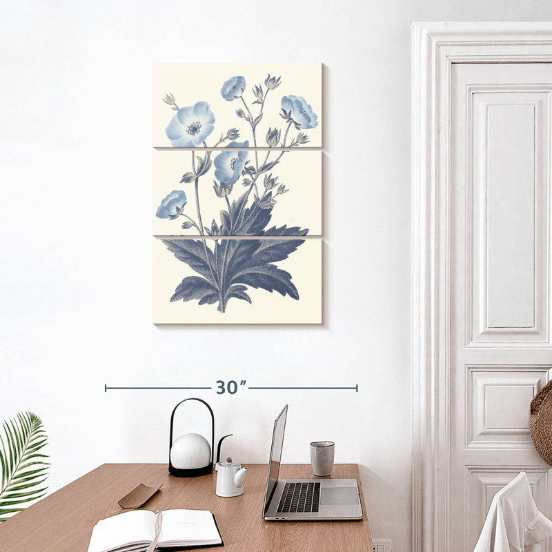 Harnek bleu botanique II, H 32 po x l 20 po