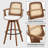 Clero Swivel Faux Leather Counter Stools With Rattan Back-1898968586-1898968624