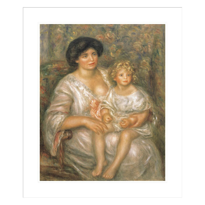 «Mother and Child (Madame Thurneyssen and Her Daughter)» par Pierre-Auguste Renoir, impression giclée encadrée