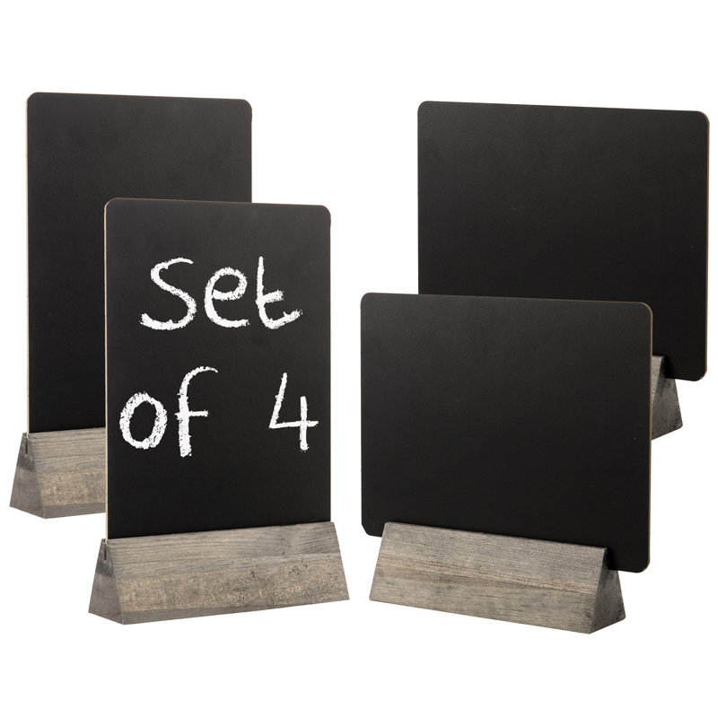 MyGift No Wood Chalkboard, Rustic Gray