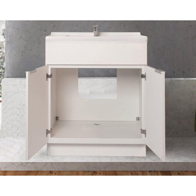 Base de meuble-lavabo simple 30 po Moderno, Blanc
