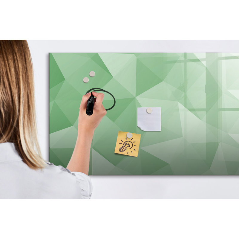 Magnetic Glass Dry Erase Board, Green