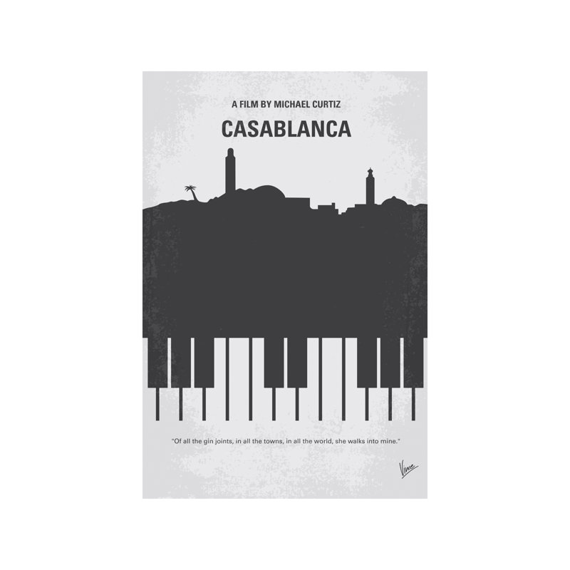 Casablanca Minimal Movie Poster by Casablanca Minimal Movie Poster - Wrapped Canvas Print, 30.48 cm H x 45.72 cm W