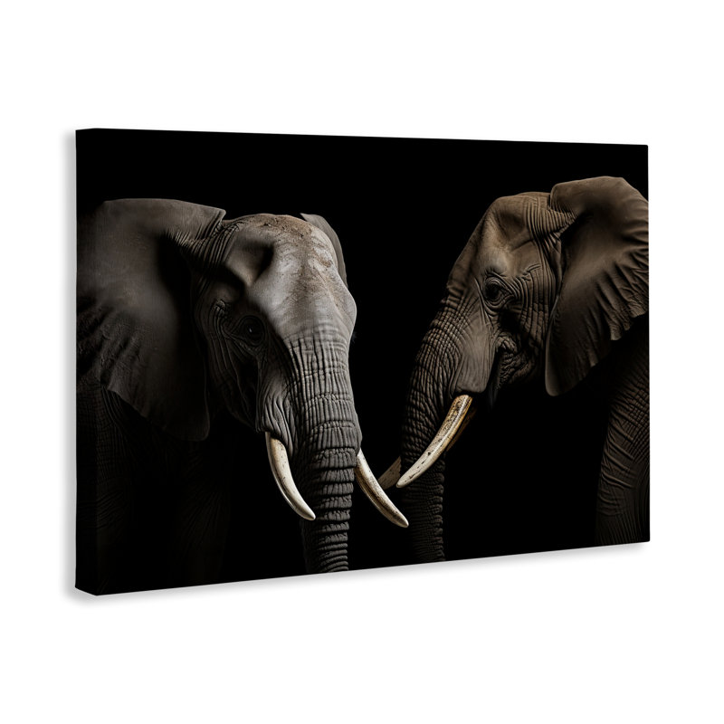 Pachyderm Elephant Pair  Canvas, design by Decent Exposures, 24" H x 36" W