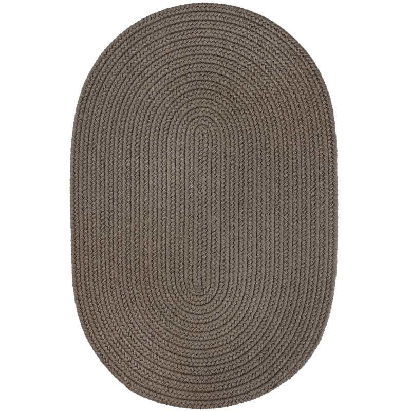 Tapis gris tressé à la main Smyth, Ovale 2 pi x 4 pi