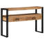 Wood, Solid Acacia Wood, Metal Side Table