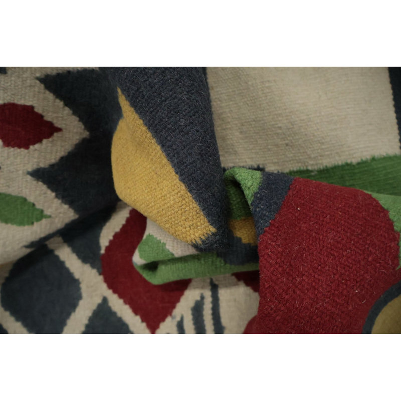 Tapis moderne moderne éclectique 7 x 10 avec motif géométrique audacieux