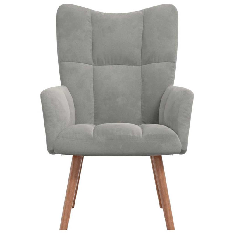 Hrithika Upholstered Armchair, Light Gray Polyester